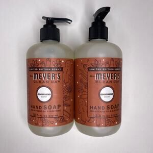 Set of 2 — Mrs. Meyers Gingerbread Liquid Hand Soap Limited Edition Holiday NEW!